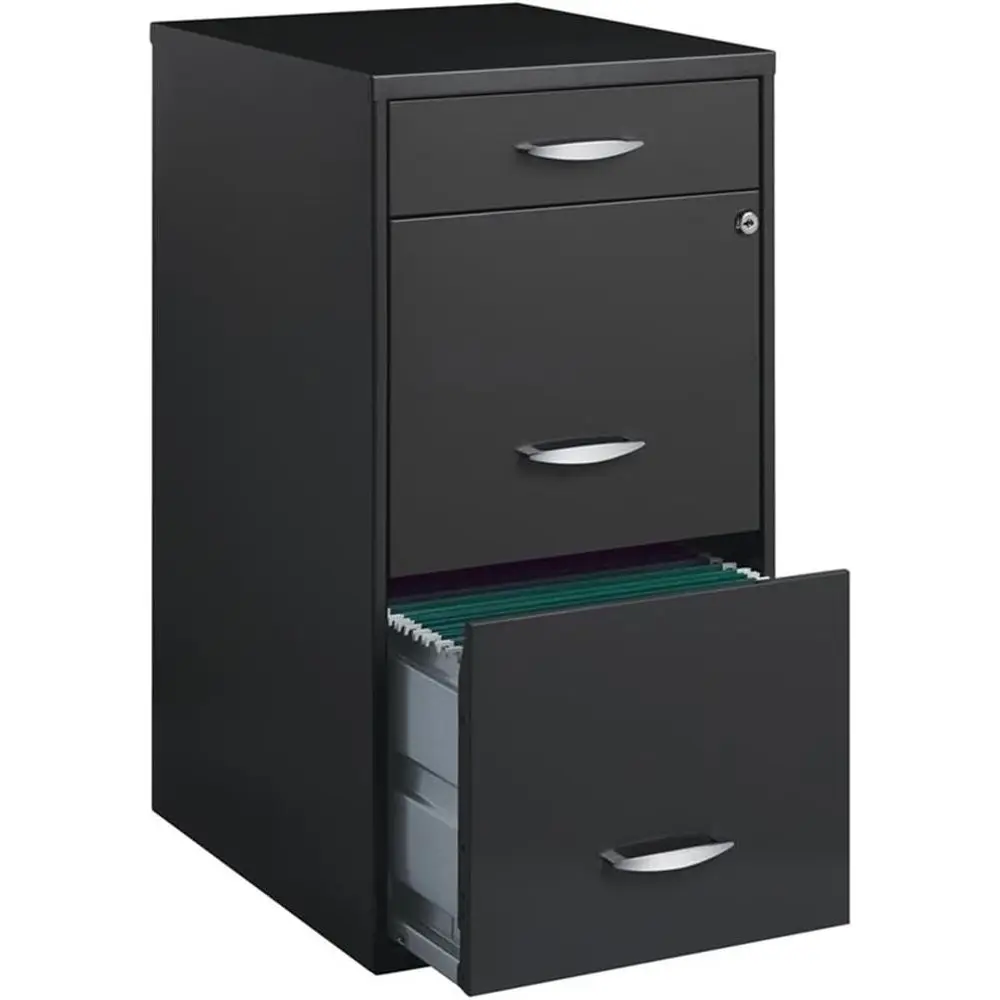

Charcoal Veal 3-Drawer Metal File Cabinet, Lockable, Pre-Assembled, Suitable for Letter Size Documents, Ideal for Home or Office