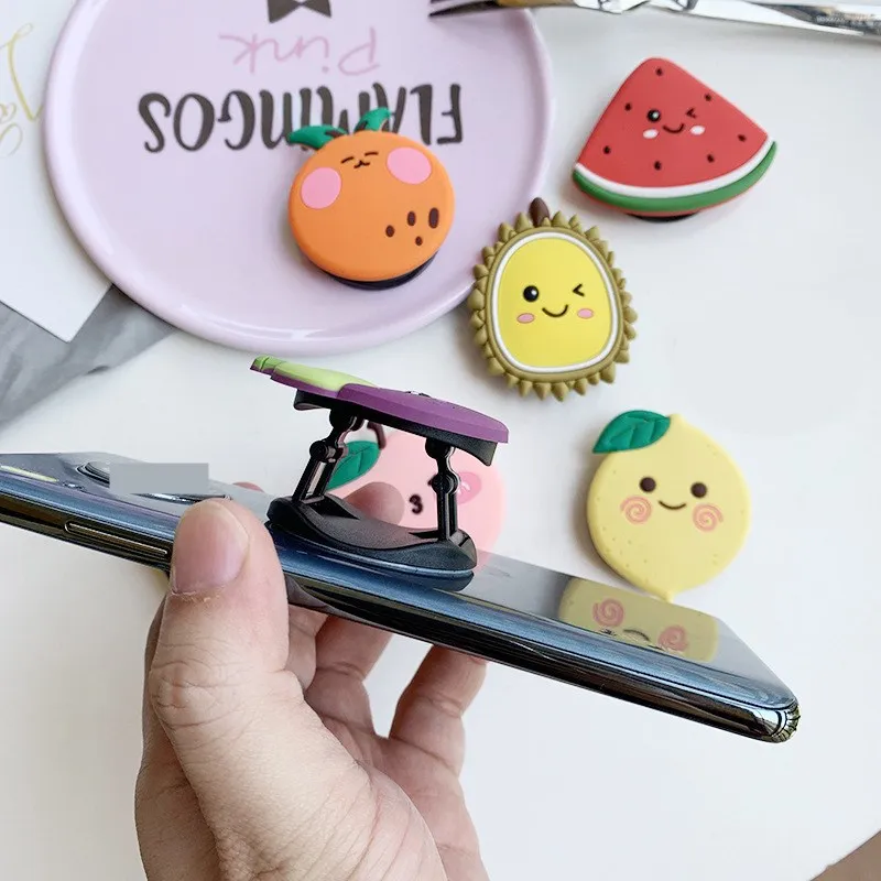 Fruits Lemon Watermelon Expanding 3D Stand Grip Mount Phone Socket Fold Mobile Smartphones Desktop Bracket Phone Stand Holder