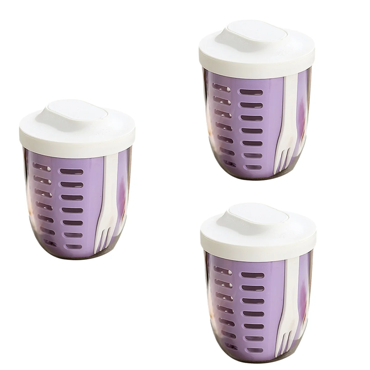 

Salad Cup, Picnic Fruit Cup, Double-Layer Drain Cup, Portable Breakfast Cup, Soup Cup Kitchen Supplies Purple