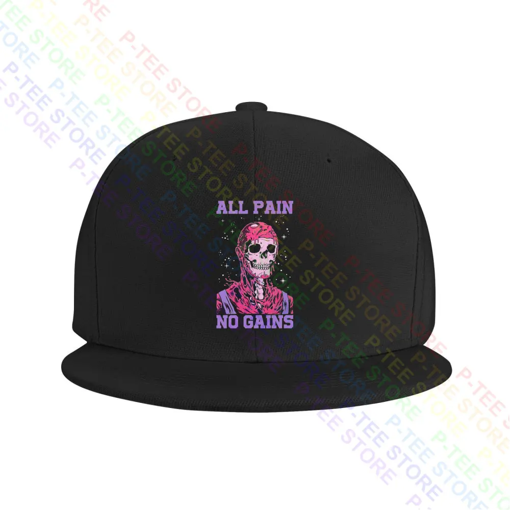 

All Pain No Gains Weightlifting Gym Training Powerlifting Baseball Cap Snapback Caps Knitted Bucket Hat