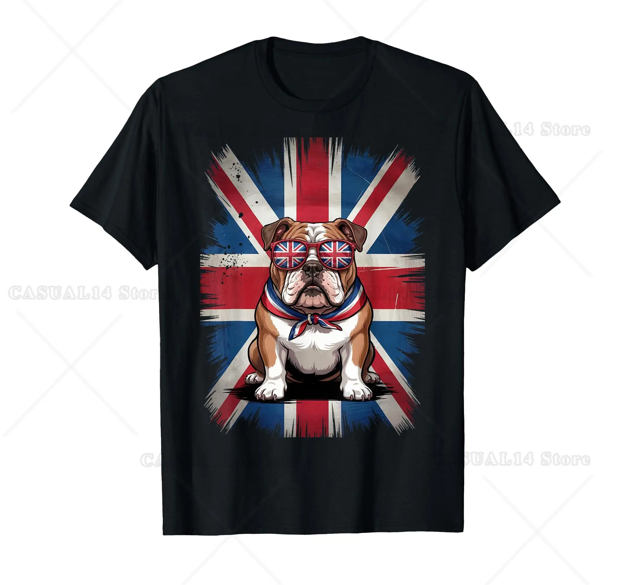 Bulldog Inglés bandera del Reino Unido Union Jack mujeres hombres Reino Unido bandera británica camiseta