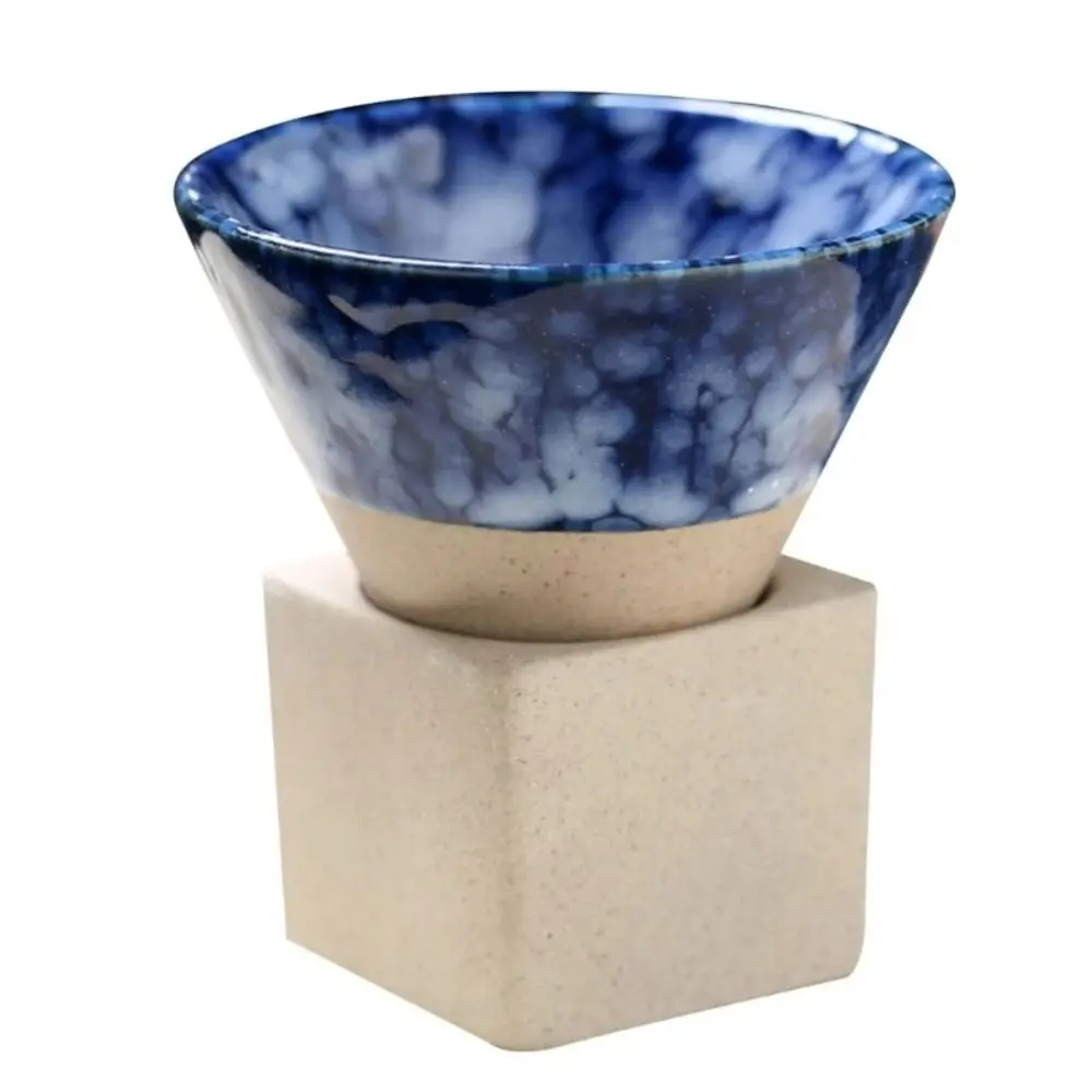 

Coarse Pottery Vintage Ceramic Coffee Mugs with Base 100ml Porcelain-Cup Triangular Cone Shape Coffee Cup Kitchen