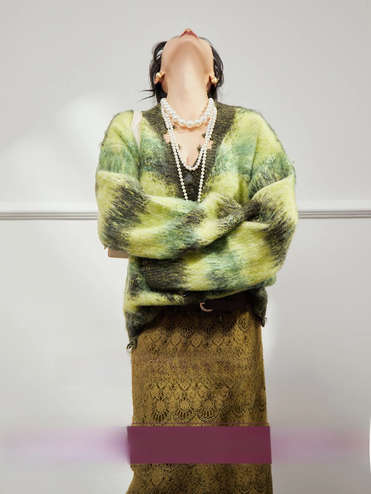 

Вязаный свитер с V-образным вырезом для женщин, свободного кроя, в полоску, с лоскутным узором, кардиган с длинными рукавами в стиле Uncle Rainbow для девочек-подростков