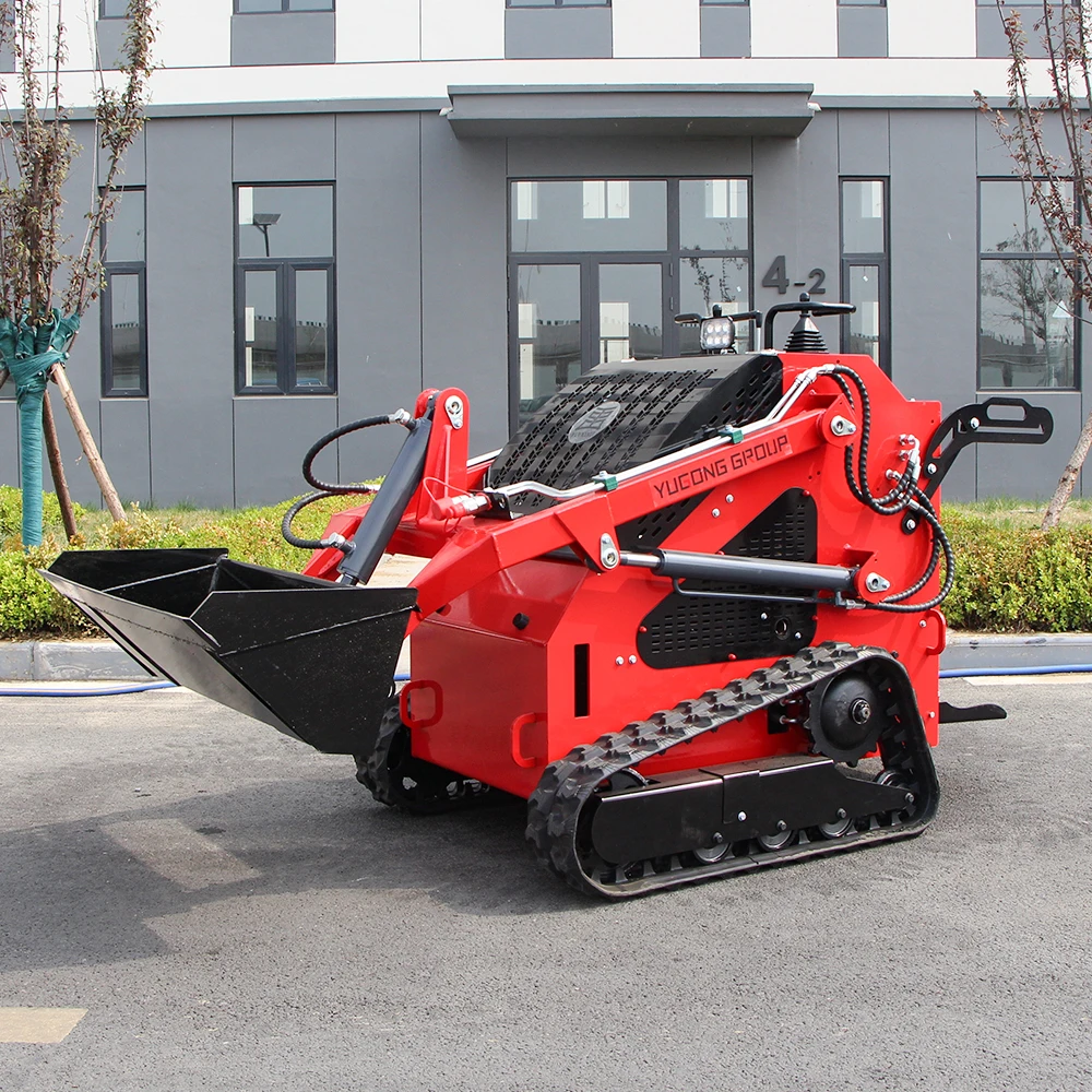 Mini carregadeira personalizada para jardim de fazenda, passeio em skid steers multifuncional YG-T460, mini carregadeira de sobre esteiras de alta qualidade
