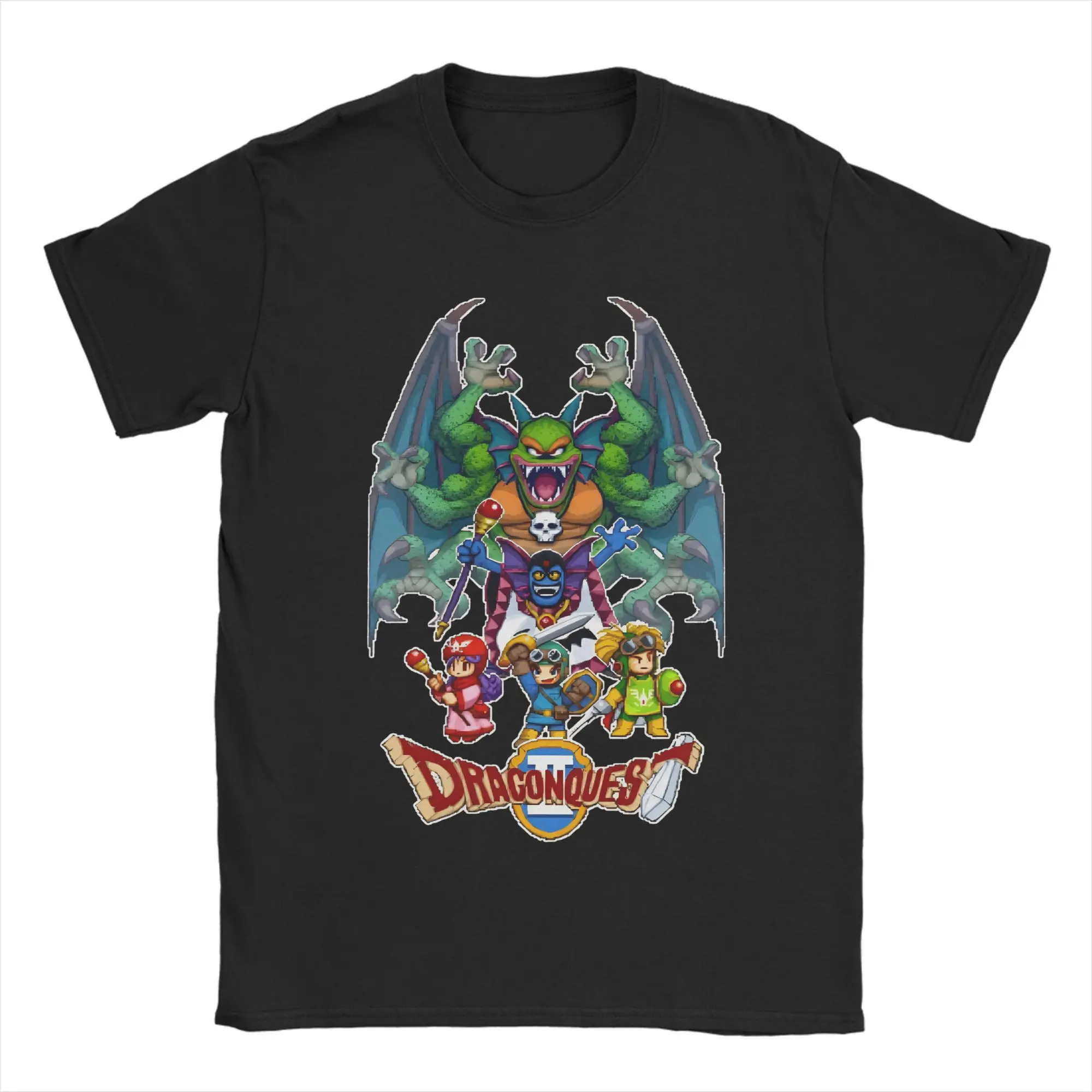 dragon quest ii 100 Cotton T-Shirt For Men Summer  Streetwear T Shirts Crew Neck Hipster Tee Shirt Plus Size Design Clothes