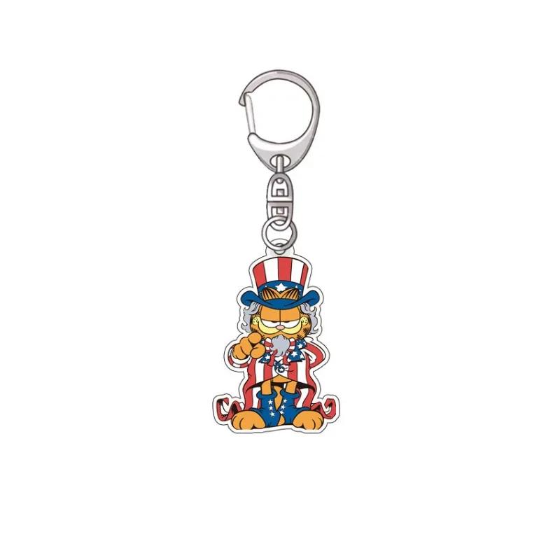 8pcs/set hot New Cute Cartoon Garfields Surrounding Acrylic Keychain Cute Cartoon Gift Small Gift Decoration Emoji Pack view 5