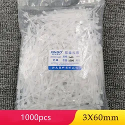 1000PCS Self-Locking Plastic Cable Tie 3x60mm 2.36