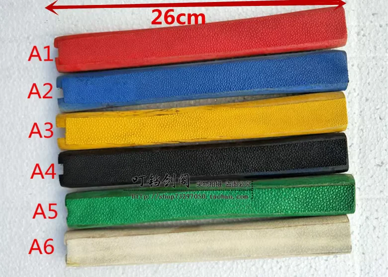 

26cm Hard Solid Wood Katana Sword Tsuka Handle with Various Colorful Authentical Fish Skin