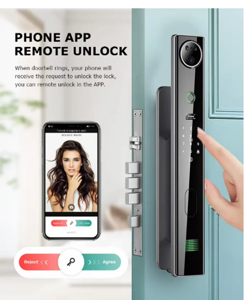 H302 Plus Smart Door Lock 3D Face Recognition Smart Home Door Lock WiFi NFC Digital Electronic Wifi Camera Card Works With tuya