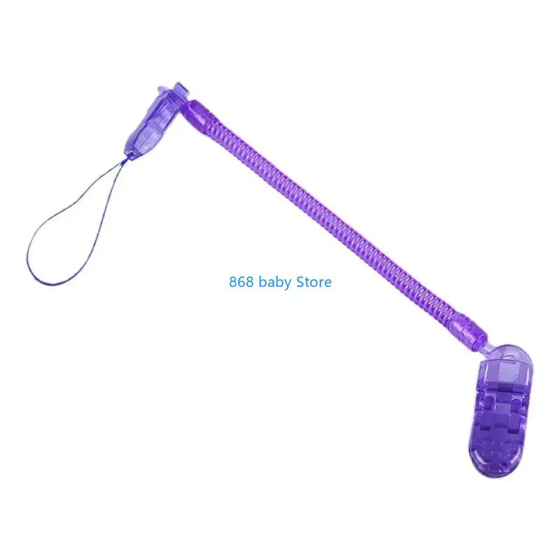 

29EE Baby Pacifier Clip Chain Tractile Spring Coil Dummy Nipple Soother Holder Chain