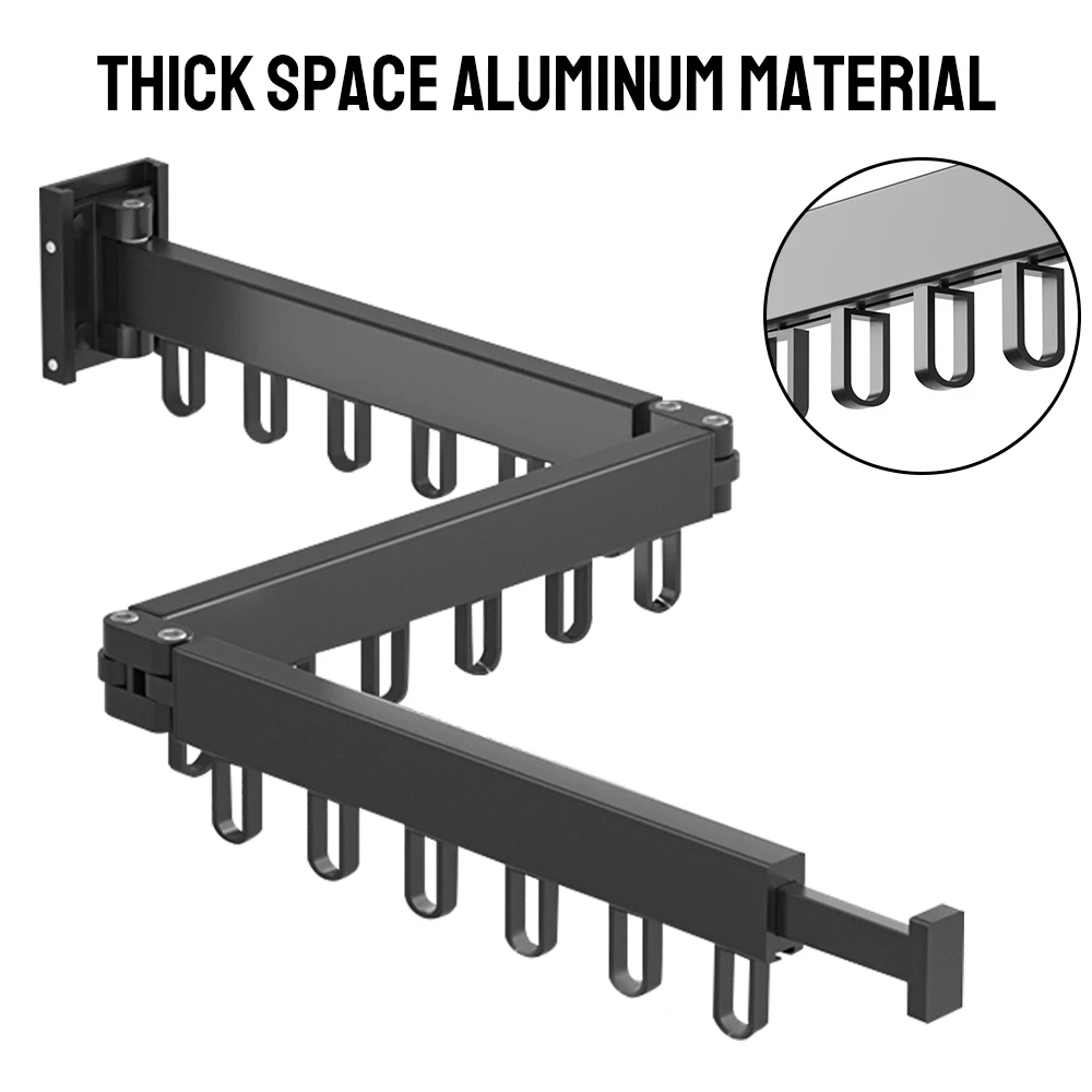 格納式壁掛け式衣類ハンガー,衣類,衣類,乾燥ラック,屋内および屋外用アルミニウム製,省エネ