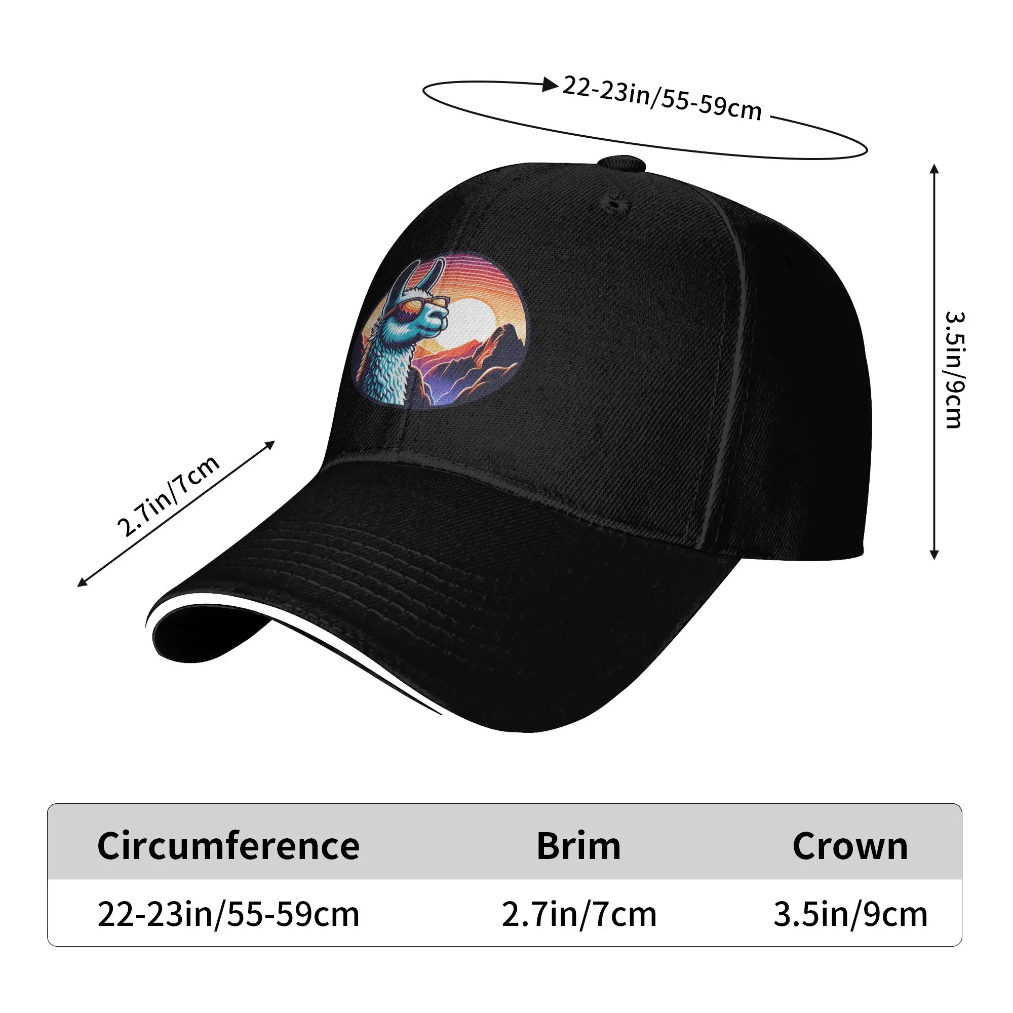 Alpaca At Machu Picchu in Peru Casual Baseball Cap Summer  Trucker Hat Sun Tennis Skate Hip Hop Hats Men Women Baseball Caps