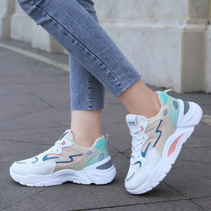 

Height Increasing Chunky Sneakers Women Platform Shoes New Fashion Breathable Mesh Sport Women's Sneaker Casual Sneakers