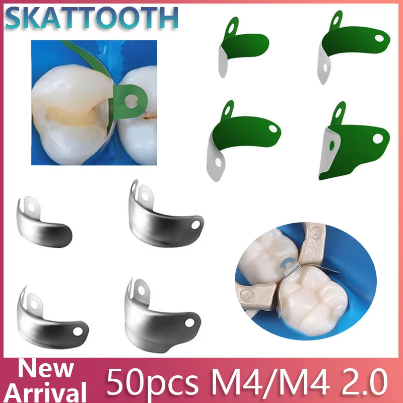 Dental Matrix Bands M4 2.0 Metal Matrices with PTFE Coat Sectional Contoured Matrix System for Teeth Replacement Dentist Tools