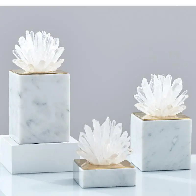 

Crystal Flower Decoration, Coral, Marble, Imitation Plant, Natural Mineral Glass Handicraft, Desk, Home Decoration Accessories