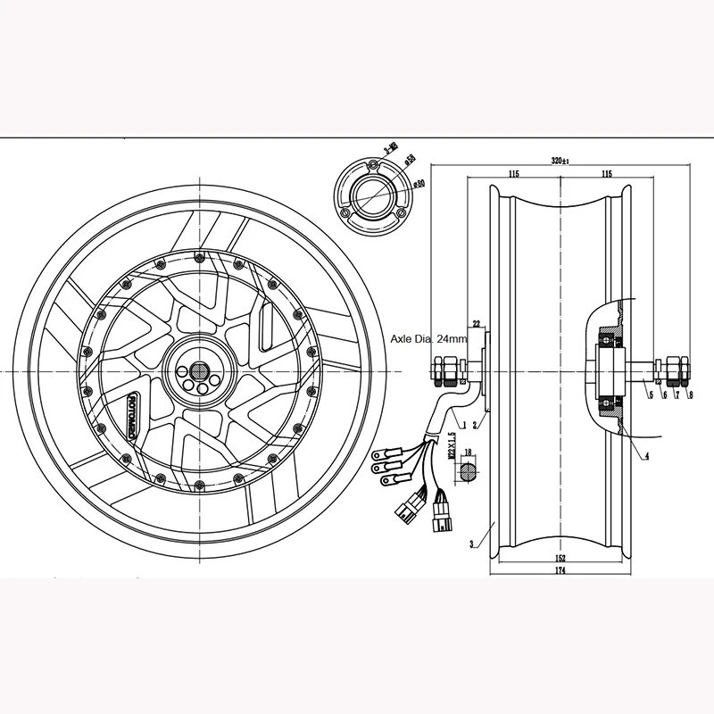 QS273 8000W 17 cal silnik piasty V4 typu z 6.0x17Rim