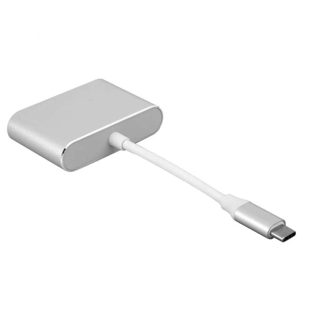2 in 1 TypeC Hub to VGA +HD 4K Resolution USB Type C Adapter Displayport/3.1 Ethernet Converter Dock Office Presentation view 4