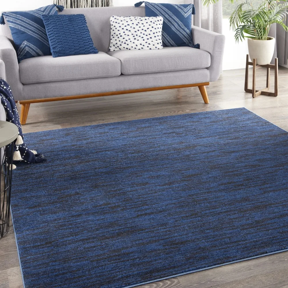

Essentials Indoor/Outdoor Midnight Blue 5' x square Area Rug, (5 Square)