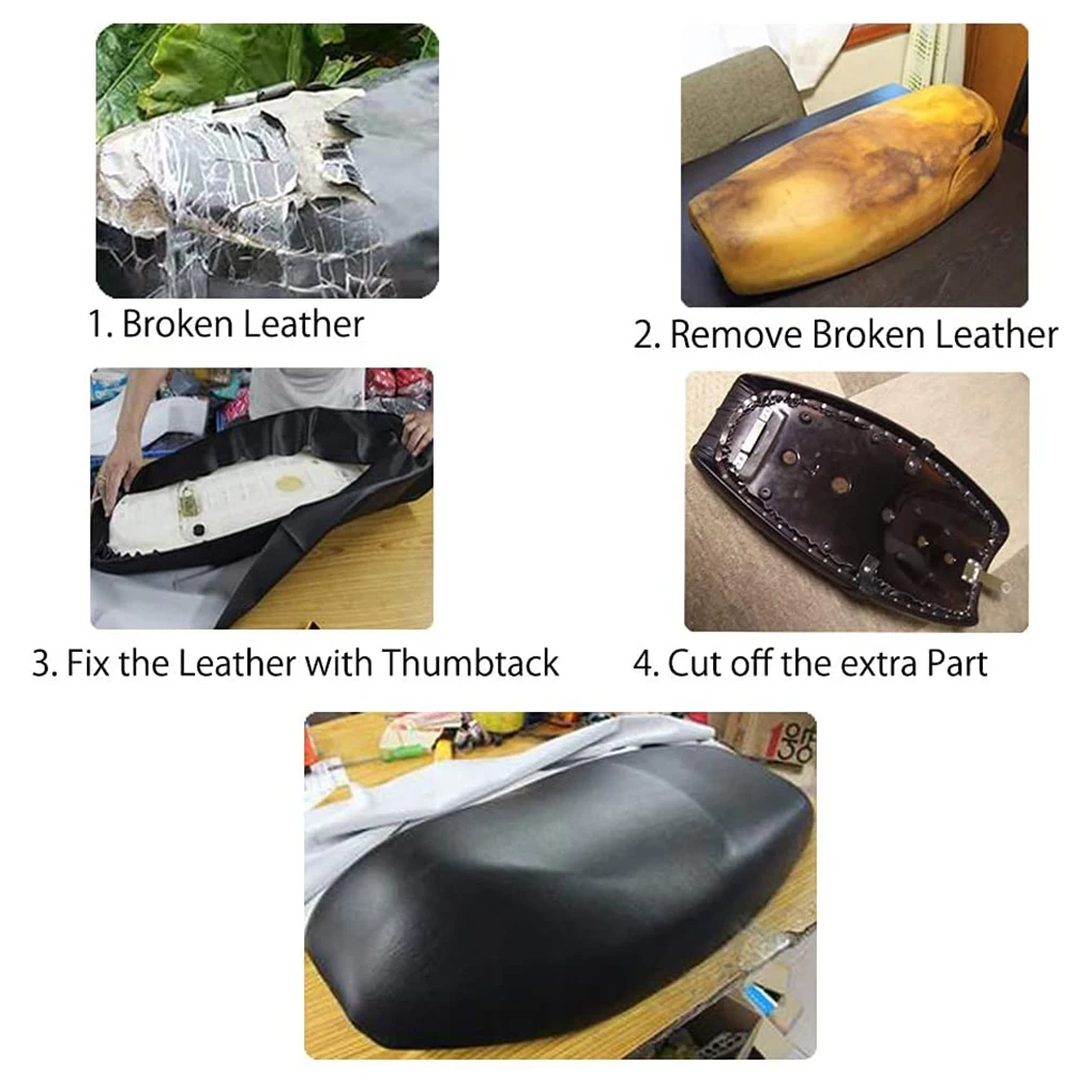 Motorcycle Leather Flexible Seat Cover Electric Bike Waterproof Elastic Seats Protector Guard Motorbike Repair Upgrade