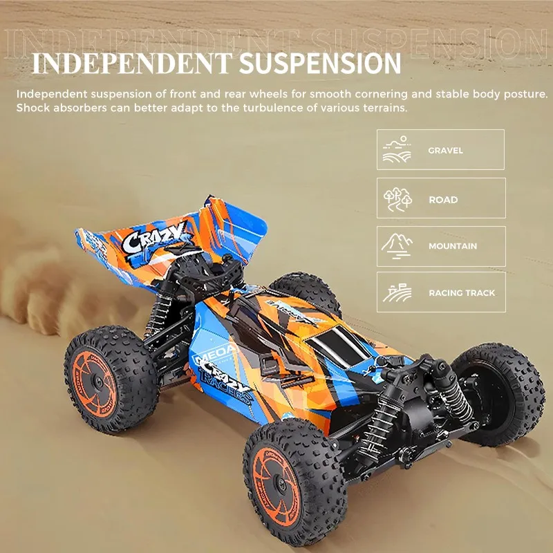 Wltoys 144018A RC Car Brushless 35Km/h High Speed 1:14Scale Off-Road Car 2.4Ghz 4WD Professonal Racing Car with Metal Chassis ﻿