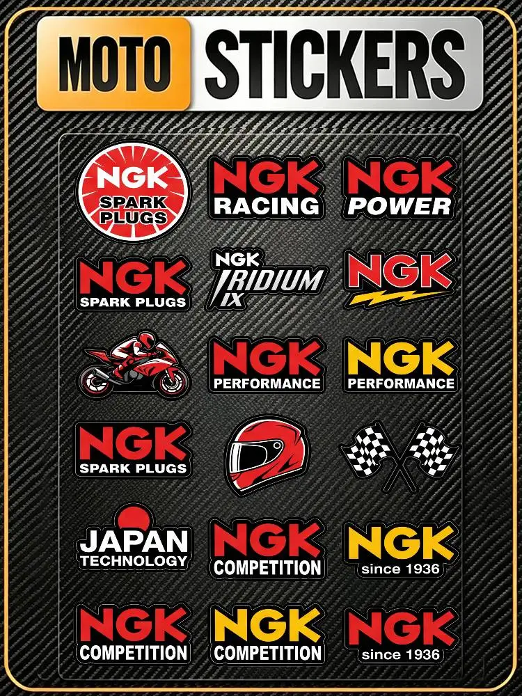 

FOR NGK SPARK PLUGS Multi Scene Waterproof Reflective Scratch Cover Stickers Fit Auto Motorcycle Helmet Refrigerator Water Cup