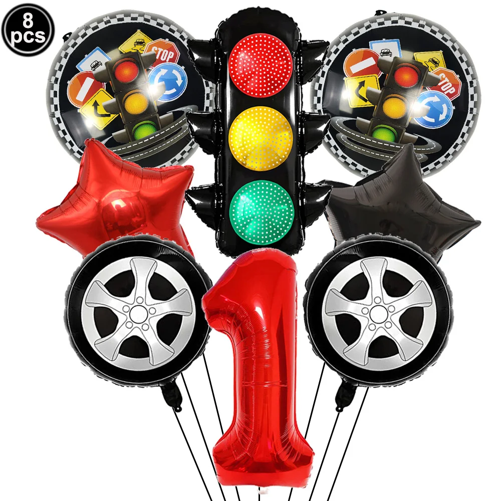 レーシングカー風船キット 信号機風船 レーシングカーホイール - Lighting Mcqueen Birthday Decor のレビューと価格