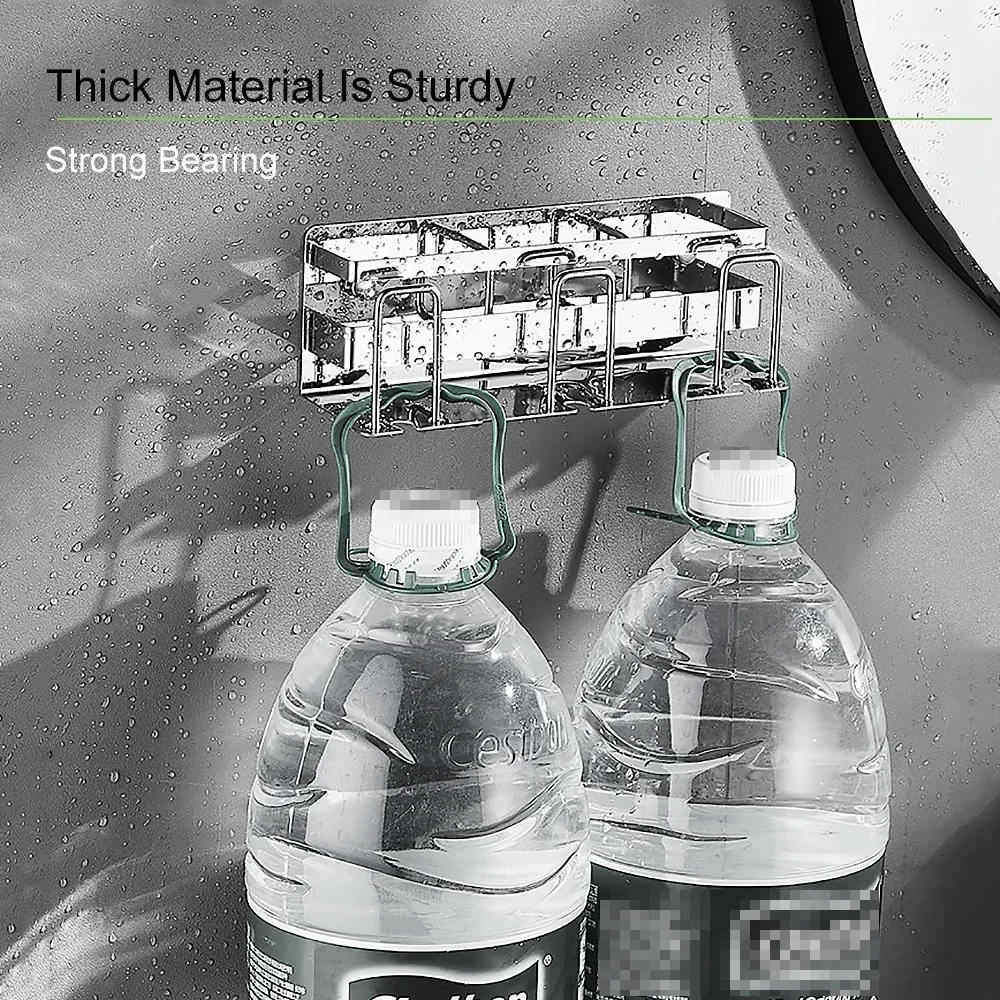 Bathroom Multifunctional Toothbrush Holder Stainless Steel Cup Holder Wall Mounted Toothpaste Rack Toiletries Storage Rack