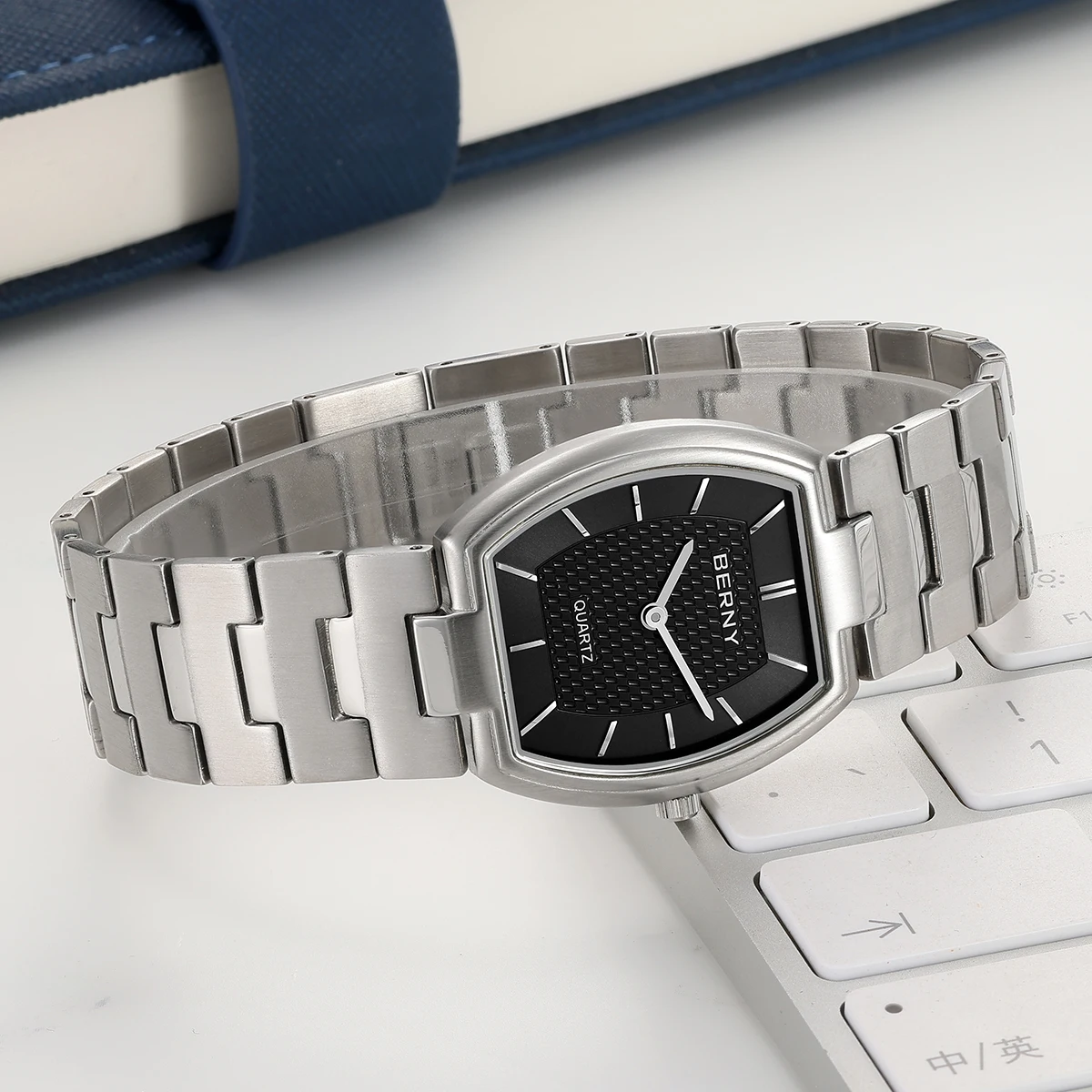 BERNY Watches for Men Vintage Elegance Ultra-Thin Tonneau Quartz Watch Ultralight Classic Dress Wristwatch for Business - Image 4
