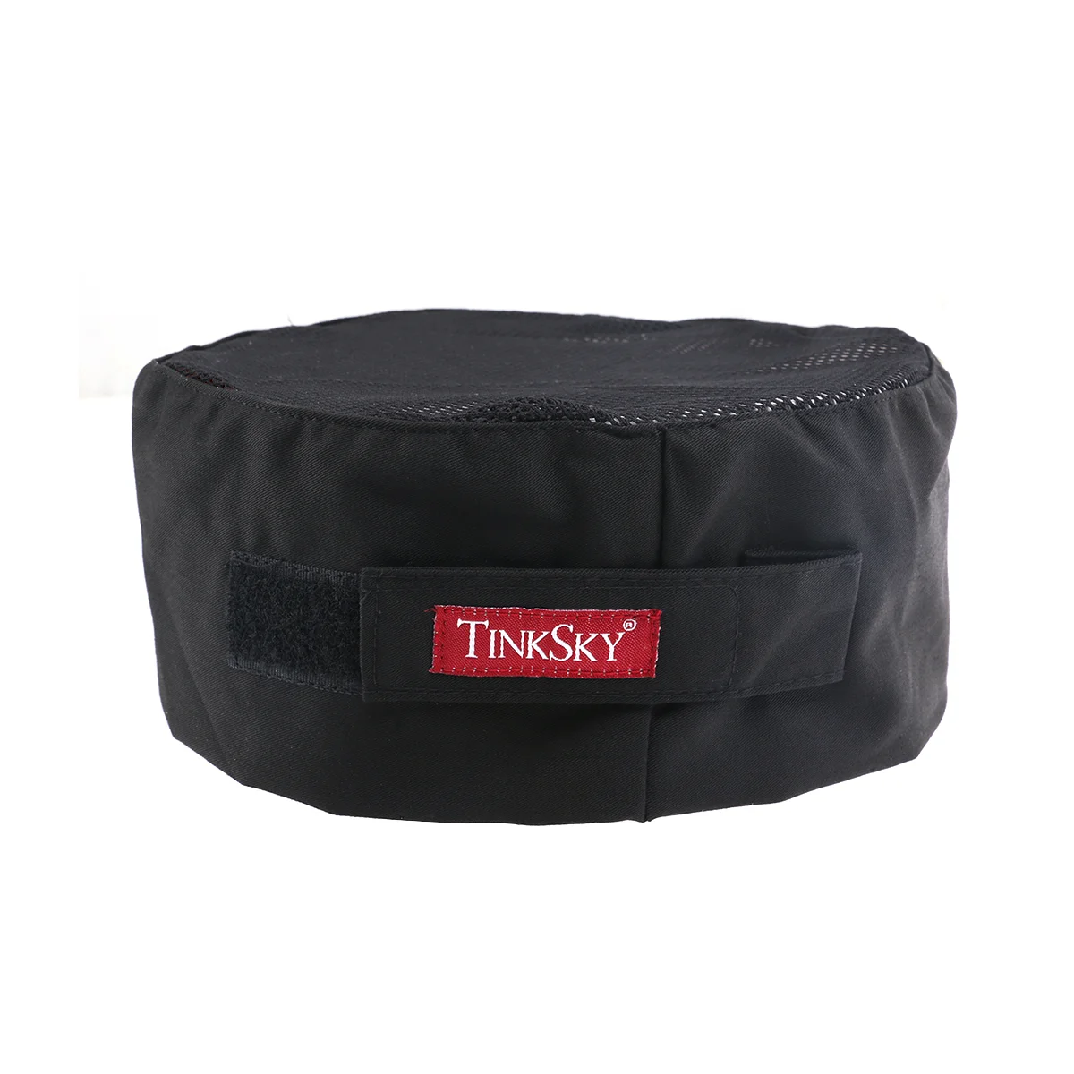 TINKSKY-gorro de chef profesional con calavera de malla transpirable, con correa ajustable, talla única, color negro