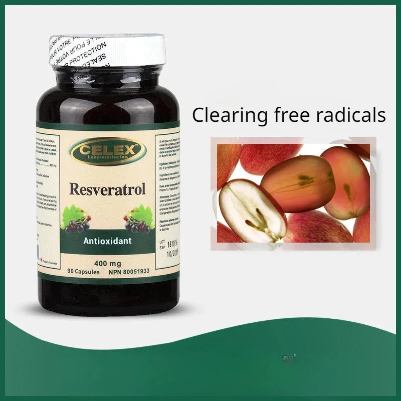 1 Bottle 90 Capsules Canadian Resveratrol Grape Seed Essence Capsule 400M and G * 90 Capsules