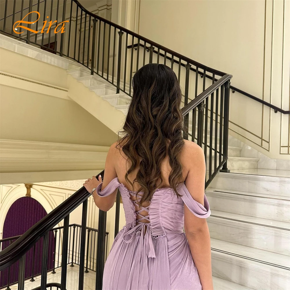 Customized Graceful Strapless Evening Dress Classic Sleeveless Chiffon Prom Dresses Luxury Side Slit Bespoke Occasion Gowns