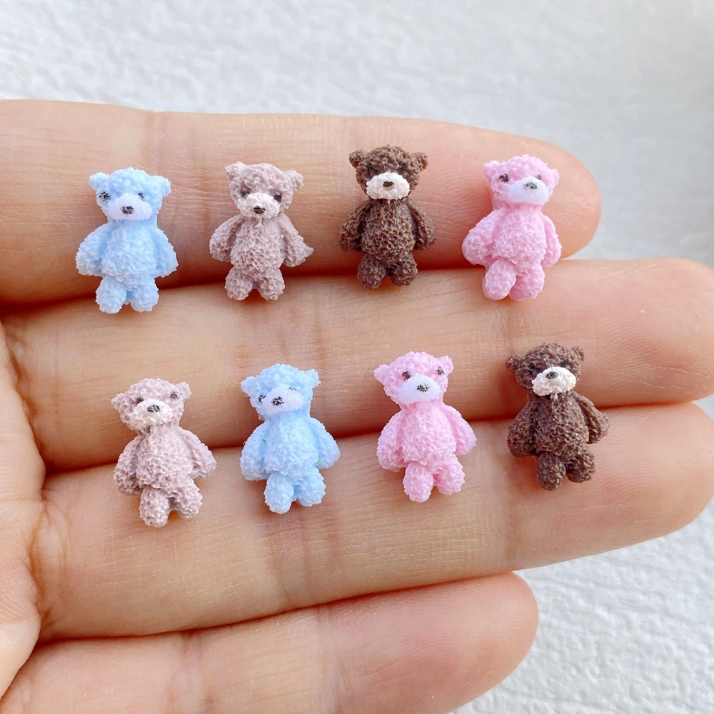 50 Stück niedliche Mini-Cartoon-Tierfiguren aus weichem Gummi, Teddybär, Kunstnägel, flache Rückseite, DIY, Scrapbook-Deko, Schmuck, Bastelzubehör – Detail 2