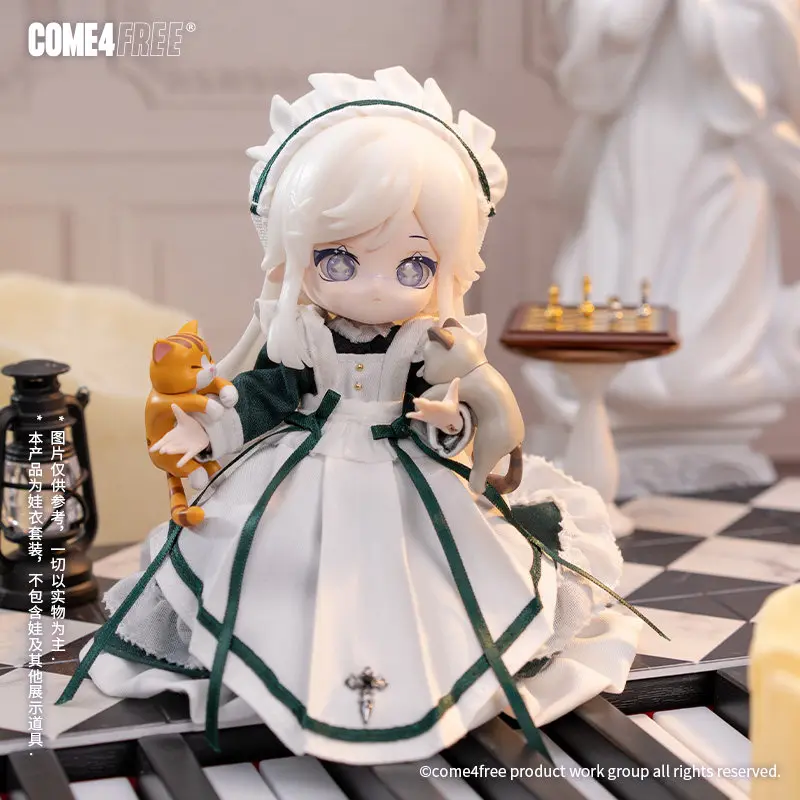 Roupas para Bonecas BJD 1/12 Série Diária Lia - Conjunto de Vestido de Empregada Xu para Bonecas BJD 1/12 Acessórios de Vestuário Presente