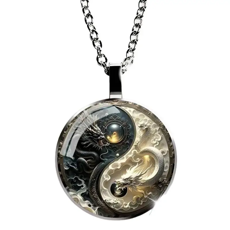 Yin-Yang-Drachen-Schlüsselanhänger, modischer Anhänger aus Legierung, schwarz-weißes Drachen-Design, perfekt für Taschen, Rucksäcke und einzigartige Geschenke – Detail 11