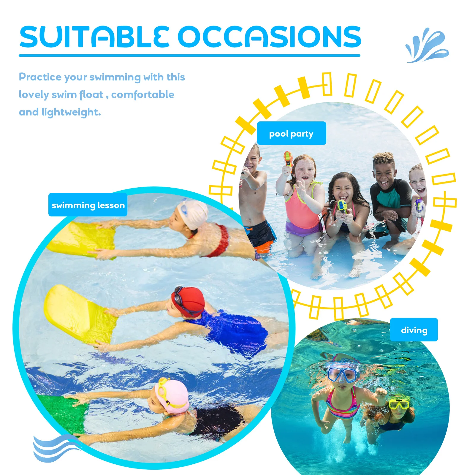 모든 연령대를 위한 수영장 누들 폼 플로팅 도구 휴대용 수영장 플로트 스틱 물놀이 수영 수업 및 게임용