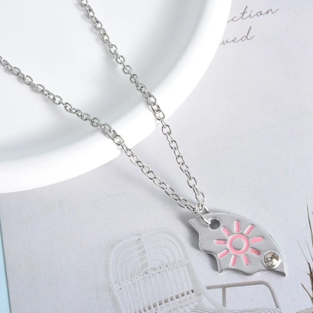 3pcs Pizza Shape Sun Star Moon Necklace Alloy Creative Best Friend Necklace Jewelry Necklace Combination