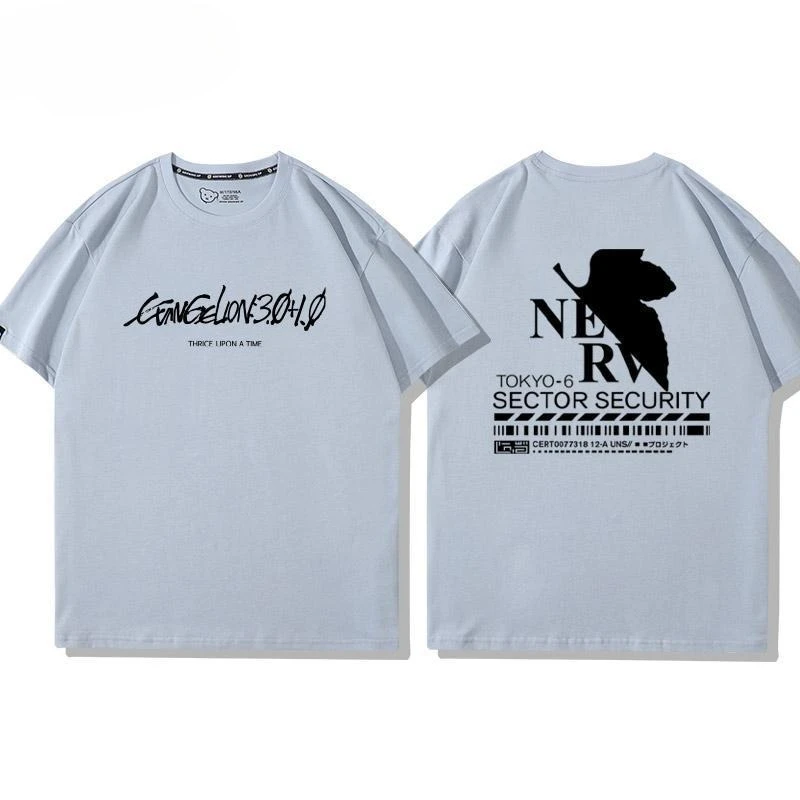 New NEON GENESIS EVANGELION EVA Film and television peripherals fashion trend short-sleeved couple casual half-sleeved T-shirt view 2