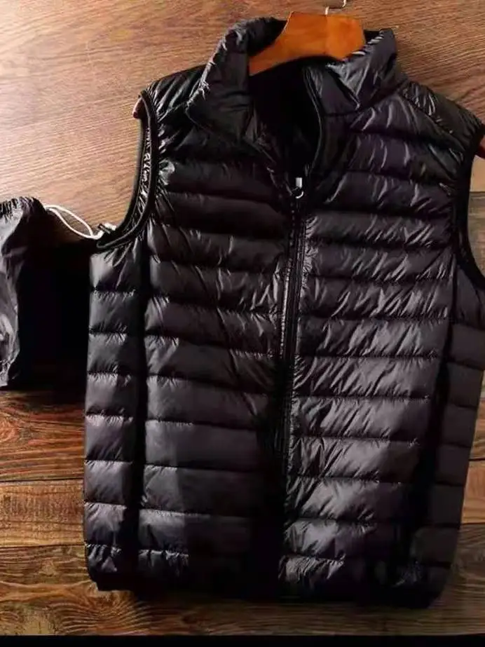 

New Lightweight Faionable Casual Men's ort down Cotton Vest Spring Autumn Winter Loose Fit Inner Outer Wear Knot