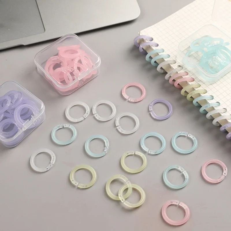 20Pcs 15mm Transparent Plastic Book Ring Loose Leaf Binder DIY Photo Album Circle Binding Clips Clamps Office Binding Supplies