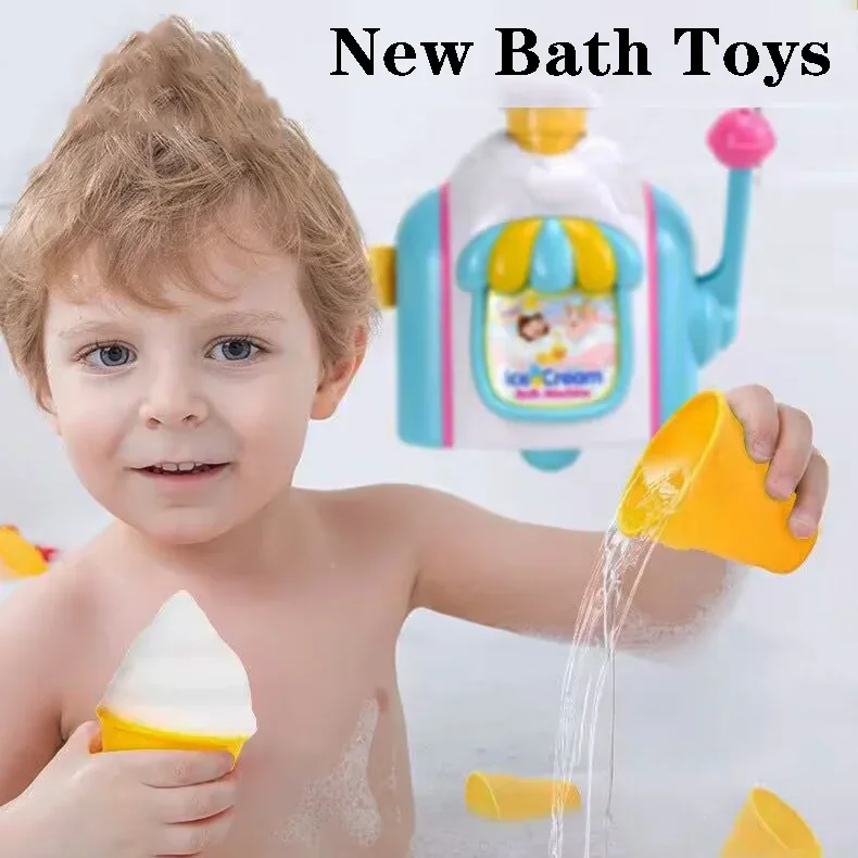 

Ice Cream Maker Bubble Foam Play Machine Shower Baby Kids Toy DIY Delicate Rich Foam Bubble Maker For Bathing