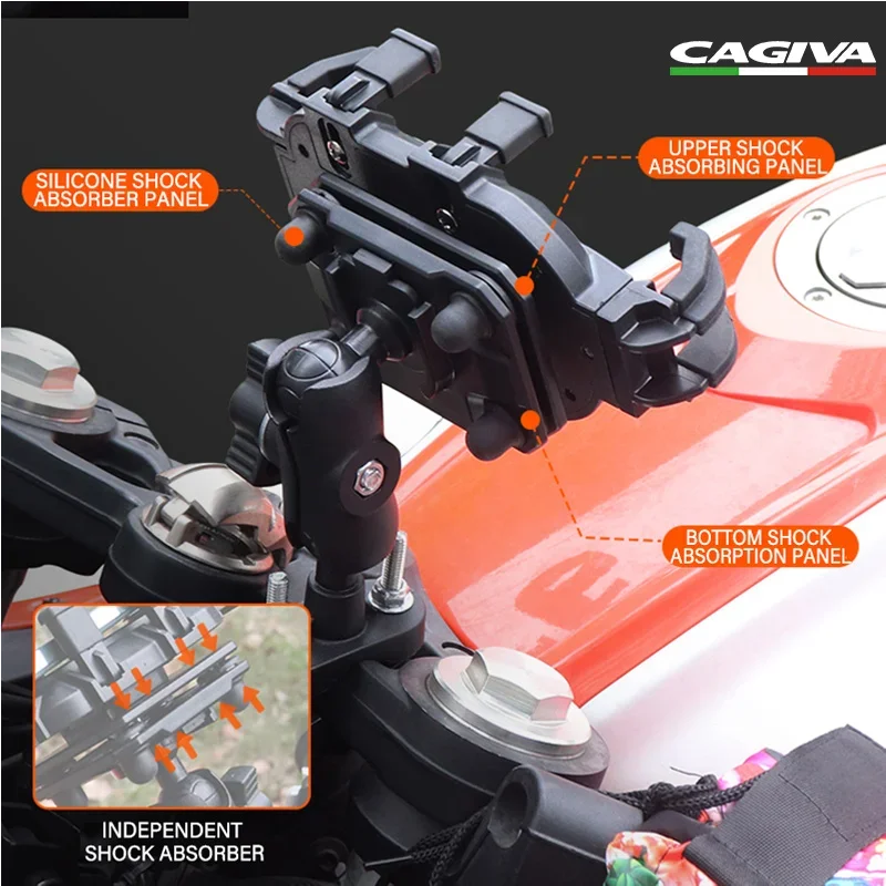 Soporte de navegación de aleación absorbente de golpes para teléfono de motocicleta GPS para MAXI SET CAGIVA Canyon 500 Mito 125 SP525 2024 2025 LOGO