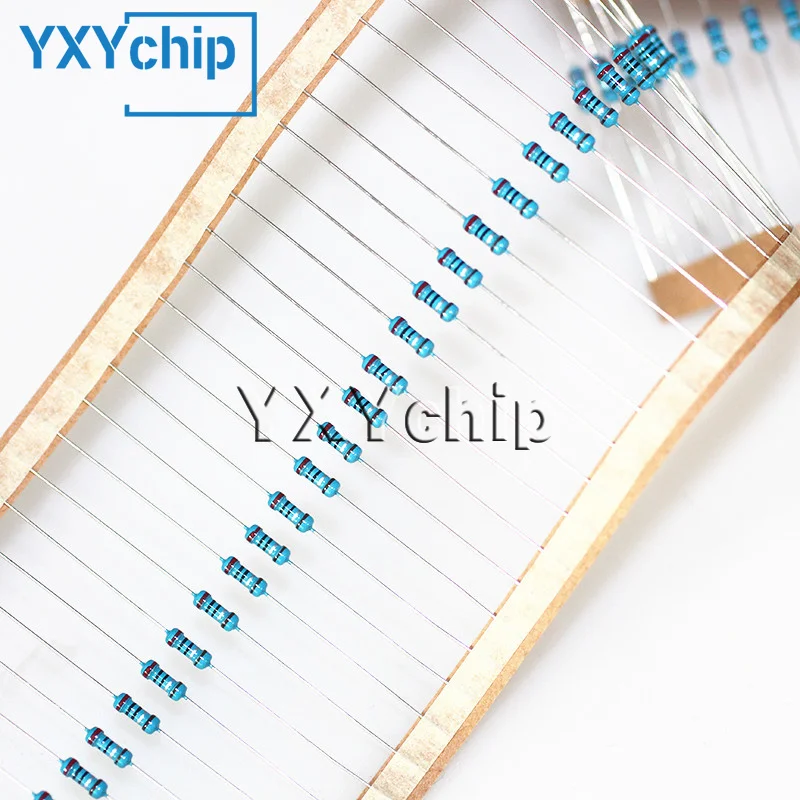 100pcs 1/4W Metal Film Resistor 5.6 6.2 6.8 56 62 68 560 620 680 R Ohm K M 1% 0.25W Five-color Ring Resistance 5R6 6R2 6R8 56R