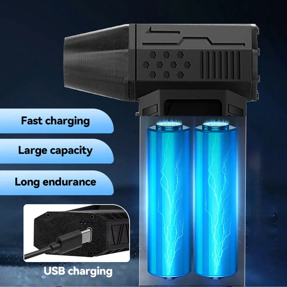 Mini Turbo Jet Fan Electric Air Duster with 3 Gear Adjustable 130000RPM Wind Speed 52m/s Car Computer Cleaning Blower Tool