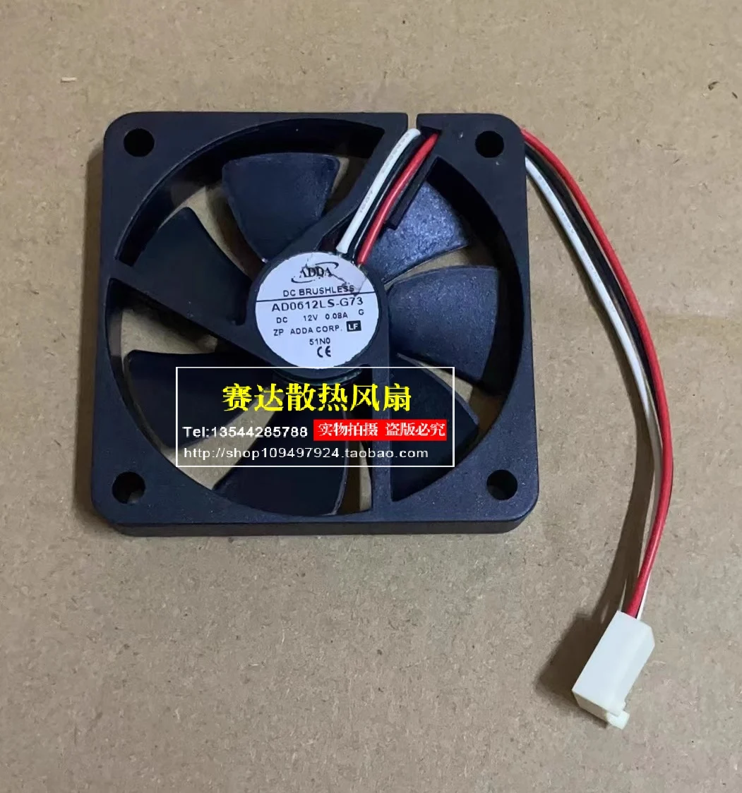 Original AD0612LS-G73 6010 12V 0.08A three wire cooling fan