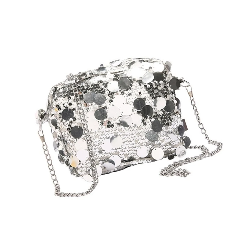 Delicate Sequined Evening Purse Handbag For Women Fashion Shoulder Bag And Crossbody Chain Bags Chain Strap