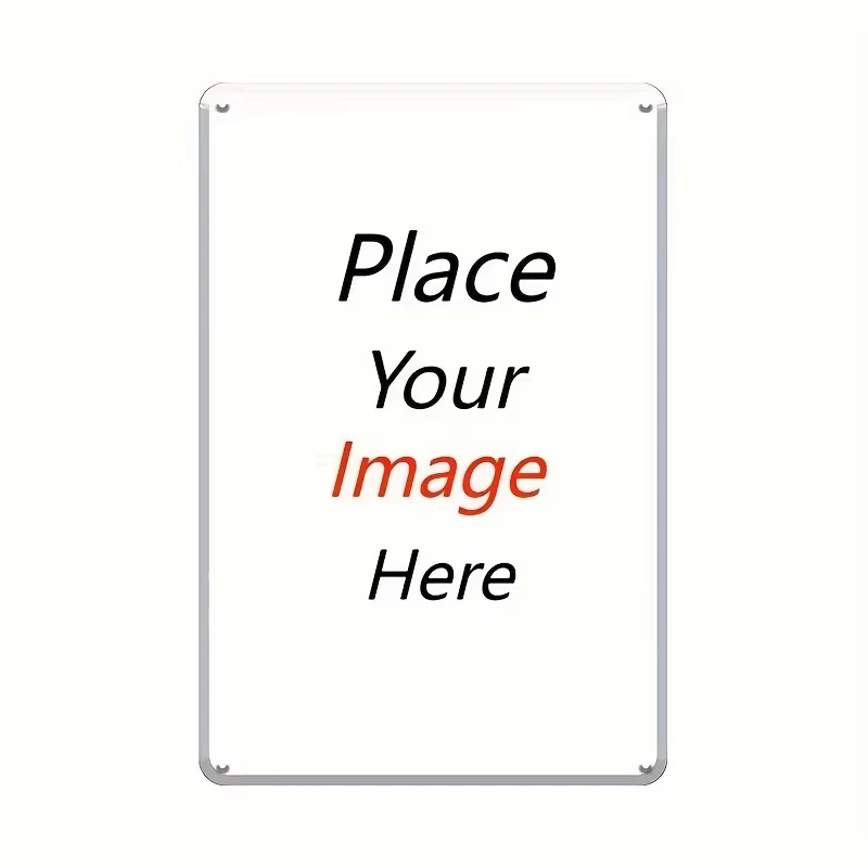 HD Tin Sign Customizable Blank Metal Wall Art Decor, Personalized DIY Printable Tin Sign for Home Bar Man Cave, 8x12 Inch