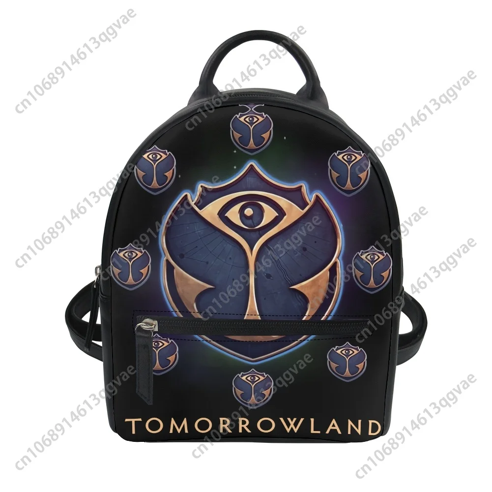 Tomorrowland Flag Custom Backpack Purse Women Carter Schoolbags Double Shoulder Bag Mini Daypack Leather Travel Bag