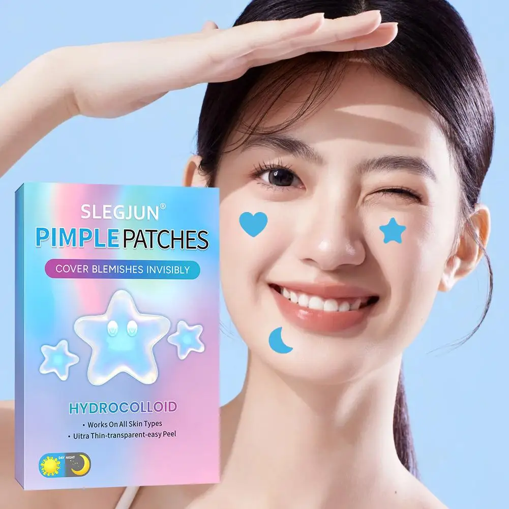200 pçs pe acne remendos espinha remendo invisível cuidados com o rosto bonito estrela & coração em forma misturado para espinhas manchas pele-amigáve