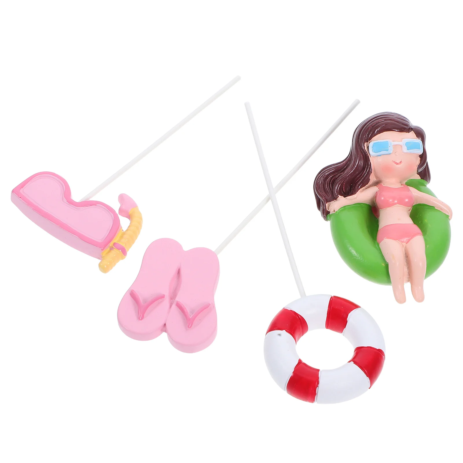 

1Set Beach Party Cake Toppers Lovely Summer Themed Cake Picks Decorative Supplies for Birthday Hawaiian Parties