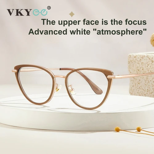 Imagen 2 del producto VICKY, moda Simple, nuevo diseño de ojo de gato, gafas antiluz azul, gafas de lectura para mujer, prescripción personalizable S11916